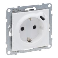 Gniazdo Schuko 2P+Z 16A 250V + USB TYP C 1,5 A 5 V, biały, Suno | 721129 Legrand
