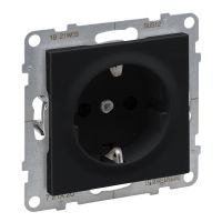 Gniazdo Schuko 2P+Z 16A 250V z przesłoną zaciski automatyczne, czarny, Suno | 721420 Legrand