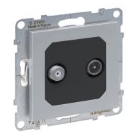 Gniazdo TV-R-SAT końcowe 2 przewody 1.5 dB, aluminium, Suno | 721371 Legrand