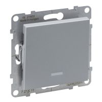 Łącznik 1-biegunowy podświetlany 10 AX 250 V zaciski automatyczne, aluminium, Suno | 721311 Legrand