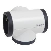 Rozgałęźnik obrotowy 3X2P+Z biały/grafitowy | 049436 Legrand