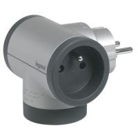 Rozgałęźnik obrotowy 2X2P+Z, USB A+C aluminium/grafitowy | 049439 Legrand