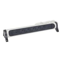 Przedłużacz PREMIUM obrotowy 6X2P+Z ze wskaź. obciążenia z przewodem 1,5m 3x1.5mm2 biały/grafitowy | 049441 Legrand