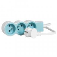 Przedłużacz STANDARD 3X2P+Z, z przewodem 1,5m 3x1,0mm2 biały/ błękitny | 049474 Legrand