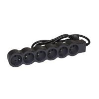 Przedłużacz STANDARD 6X2P+Z, z przewodem 1,5m 3x1,0mm2 czarny/grafitowy | 049486 Legrand