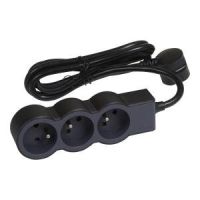 Przedłużacz STANDARD 3X2P+Z, z przewodem 3,0m 3X1,5mm2 czarny/grafitowy | 049489 Legrand