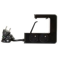 Przedłużacz z klipsem 4X2P+Z, 2XUSB A, z przewodem 1.5m 3X1.5mm2 czarny | 050412 Legrand