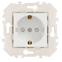 Gniazdo Schuko z zabezpieczeniem przed dziećmi samozaciskowe, biały, Quadro 45 | 45126KXBR Efapel