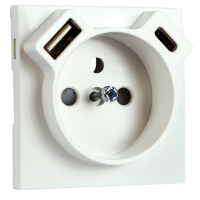 Element centralny do gniazda z uziemieniem z USB typ A + C (Logus 90 / Base) grafit | 90650TIS Efapel