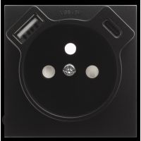 Element centralny do gniazda z uziemieniem z USB typ A + C (Logus 90 / Base) czarny mat | 90650TPM Efapel