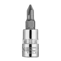 Końcówka wkrętakowa PH1 na nasadce 1/4", krótka, 37mm | 10-316 NEO TOOLS