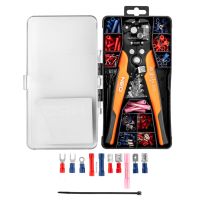 Automatyczny ściągacz izolacji 205mm, czołowy + konektory 230 szt. | 01-542 NEO TOOLS