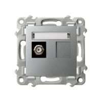 Gniazdo antenowe typu F pojedyncze srebro SZAFIR | GPA-1ZF/m/18 Ospel