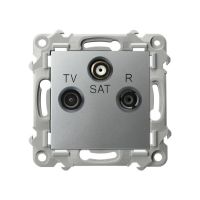 Gniazdo RTV-SAT końcowe srebro SZAFIR | GPA-ZS/m/18 Ospel