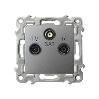 Gniazdo RTV-SAT końcowe szary mat SZAFIR | GPA-ZS/m/70 Ospel