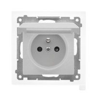 Gniazdo wtyczkowe IP44 z uszczelką (moduł) 16A 250V, szybkozłącza. Aluminium mat Simon 55 | TGZ1BCZ.01/143 Kontakt Simon