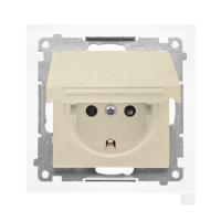 Gniazdo Schuko IP44 z przesłon z uszczelką ramki (moduł) 16A 250V, szybkozł. Szampański mat Simon 55 | TGSZ1BCZ.01/144 Kontakt Simon