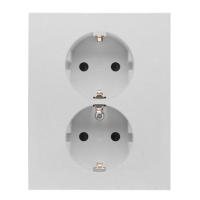 Gniazdo Schuko z przesłonami podwójne 16 A, 250 V~, zaciski śrubowe, Aluminium mat Simon 55 | TGSZ2PZFAR/143 Kontakt Simon