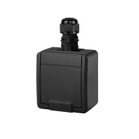 Gniazdo natynkowe pojedyncze z uziemieniem 2p+z IP65 antracytowy, AQUANT 2K | 5041-67 Elektro-Plast Nasielsk
