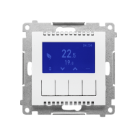 Termostat programowalny z wyświetlaczem (moduł), Biały mat Simon 55 | TETD1A.01/111 Kontakt Simon