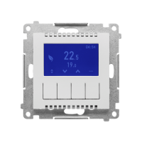 Termostat programowalny z wyświetlaczem (moduł), Jasnoszary mat Simon 55 | TETD1A.01/114 Kontakt Simon