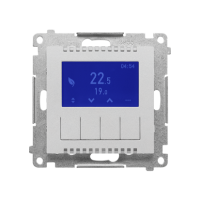 Termostat programowalny z wyświetlaczem (moduł), Aluminium mat Simon 55 | TETD1A.01/143 Kontakt Simon