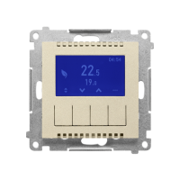 Termostat programowalny z wyświetlaczem (moduł), Szampański mat Simon 55 | TETD1A.01/144 Kontakt Simon