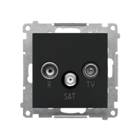 Gniazdo antenowe R-TV-SAT końcowe/zakończen (moduł). 1xWejście: 5MHz÷2,4GHz, Czarny mat Simon 55 | TASK.01/149 Kontakt Simon
