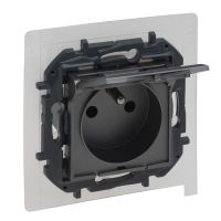 Gniazdo 2P+Z IP44, zaciski automatyczne, z przesłoną, stalowy, NILOE STEP | 863436B Legrand