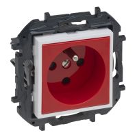 Gniazdo zasilające 2P+Z z blokadą, zaciski śrubowe, czerwone, NILOE STEP | 863031B Legrand