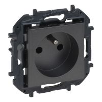 Gniazdo 2P+Z, zaciski śrubowe, bez przesłony, stalowy, NILOE STEP | 863430B Legrand