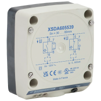 Czujnik indukcyjny OsiSense XS XSD 80x80x40 plastikowy Sn40mm 24..240VAC zaciski | XSDA605539 Telemecanique Sensors