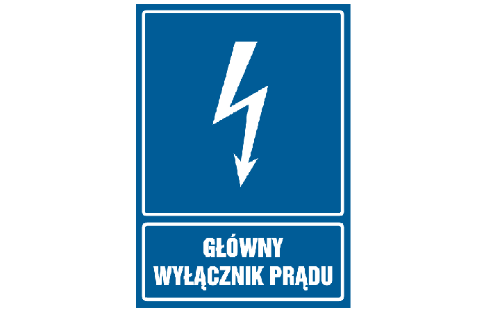 Tabliczka Wyłącznik główny 74x105 | WEG-0046532 Koma