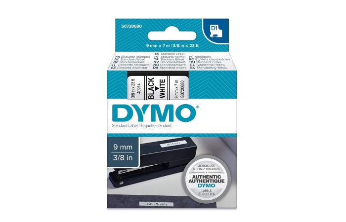 Taśma do drukarek DYMO D1 9mmx7m czarno-biały / zam 40913 | S0720680 DYMO