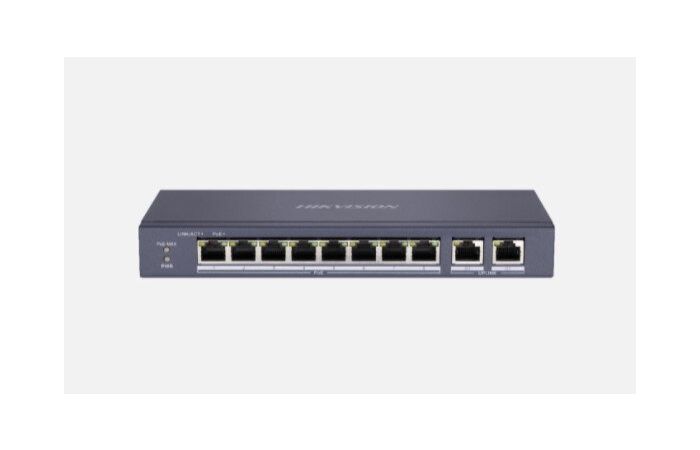 Switch POE DS-3E0310P-E/M, 8 x 100Mbps POE, 2 x 1000Mbps Uplink, budżet POE 60W | 301801717 Hikvision Poland