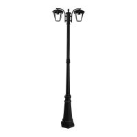 Latarnia ogrodowa V-TAC 2XE27 1990mm IP44 czarny VT-739 | 3800157612654 V-Tac Europe