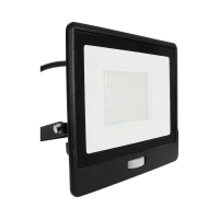 Naświetlacz LED V-TAC 50W SAMSUNG CHIP czujnik ruchu czarny przewód 1M VT-158S-1 4000K 4000lm 5 lat | 3800157661485 V-Tac Europe