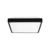Oprawa sufitowa plafoniera V-TAC 18W LED kwadrat IP44 23x23cm czarny VT-8618B-SQ 4000K 1800lm | 3800157685320 LED EUROPE