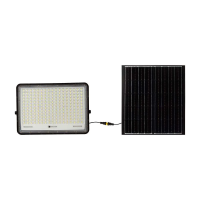 Naświetlacz LED solarny V-TAC 30W pilot auto timer IP65 czarny VT-240W 6400K 2600lm | 3800170200555 LED EUROPE