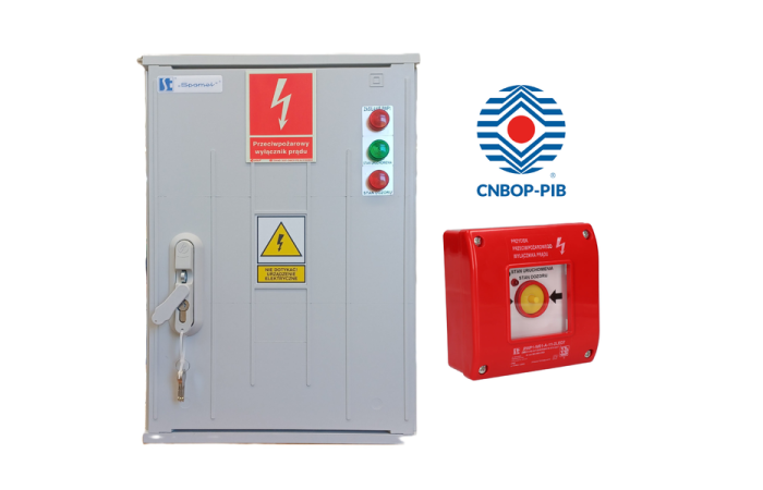 Zestaw wykonawczy uruchamiająco-sygnalizujący z certyfikatem PWP1-UWS63 przeciwpoż.wyłącznik prądu | PWP1-UWS63 Spamel