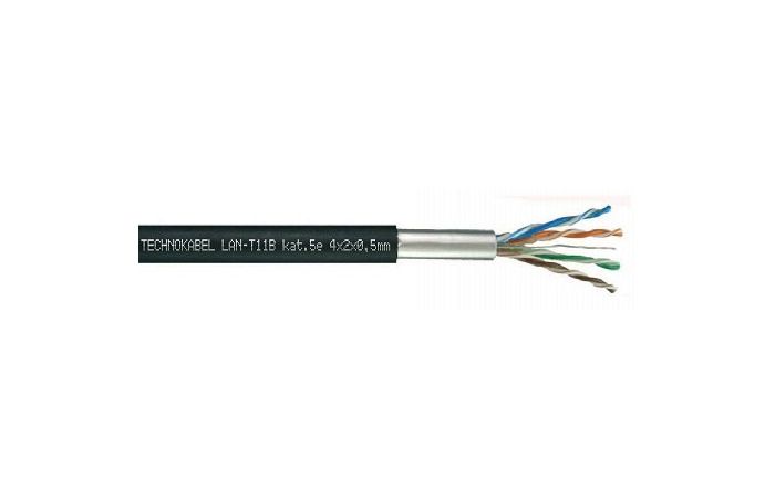 Kabel teleinformatyczny LAN-T11B 4x2x0,5 Kat.5E czarny BĘBEN | 0024 014 05 Technokabel