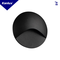 Oprawa przyschodowa okrągła EXIN LED O B-NW 2.5W 220-240 AC 50lm IP65 biała 4000K kolor czarny | 39133 Kanlux