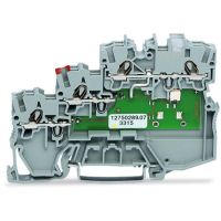 Złączka 3-przewodowa do elementów wykonawczych typu NPN, żółta LED, szara | 2000-5310/1101-951 Wago