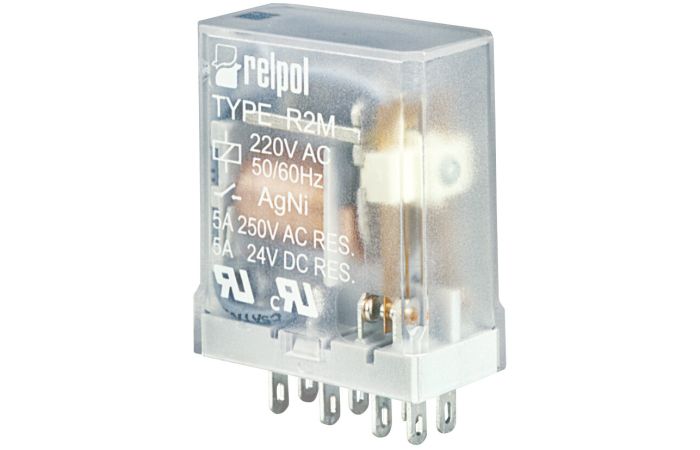 Przekaźnik elektromagnetyczny, przemysłowy 2P, 5A 230VAC, IP40, R2M-2012-23-5230 | 802541 Relpol