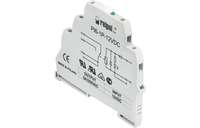 Przekaźnik interfejsowy PI6-1P, 6A, 230VAC, IP20 | 854601 Relpol