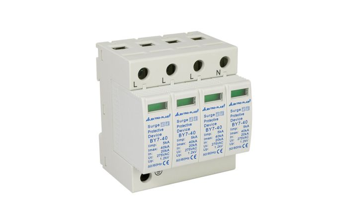 Ogranicznik przepięć B+C 4P (T1+T2 AC) BY7-40/4-275 TYP1+2 275V AC 5KA IP20 | 87.785 Elektro-Plast Opat&oacute;wek