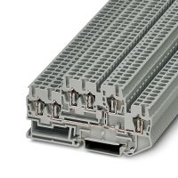 Złączka przelotowa 2-poziomowa z klatkowym zaciskiem sprężynowym STTB 2,5-TWIN, szara | 3038516 Phoenix Contact