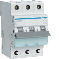 Wyłącznik nadprądowy MCB Icn=6000A 3P C 40A QuickConnect | MCS340 Hager