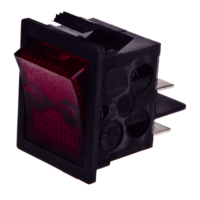 Łącznik dwubiegunowy kołyskowy podświetlany 16A czerwono/czarny, Elda | WA12PW83 Schneider Electric