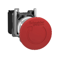 Przycisk sterowniczy Fi-20mm awaryjne wyłączenie czerwony z blokie odryglowania przez obrót 1C | XB4BS8442 Schneider Electric